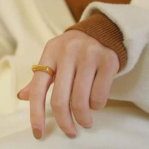 JA.S.JR 18K Gold Plated Titanium Steel Ring- Gold Bar
